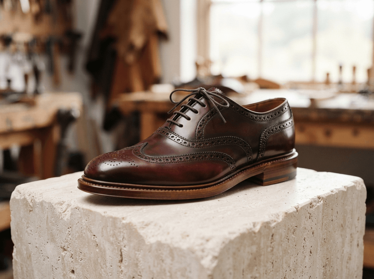 The Anarkali Full Brogue Wingtip in Burgundy Cordovan
